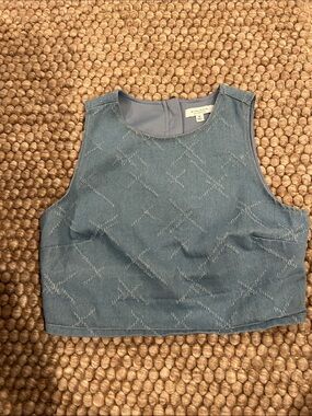 Kinross Light Denim Blue Cropped Tank
